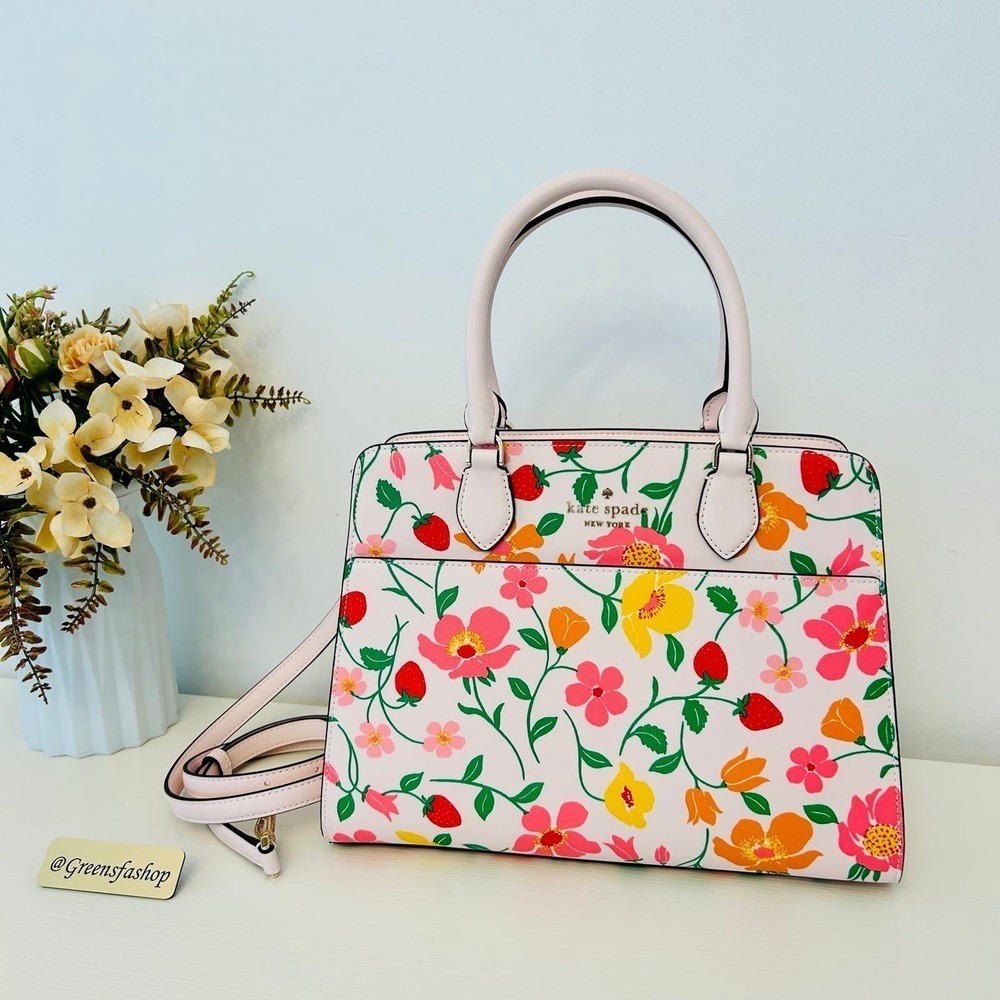 kate spade Floral Print Satchel in Pink
